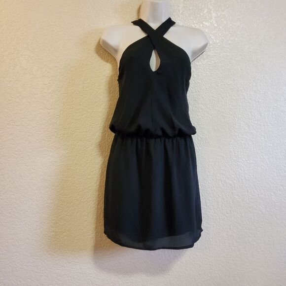 KRISA Black Slip Mini Halter Dress XS Black - Picture 7 of 7